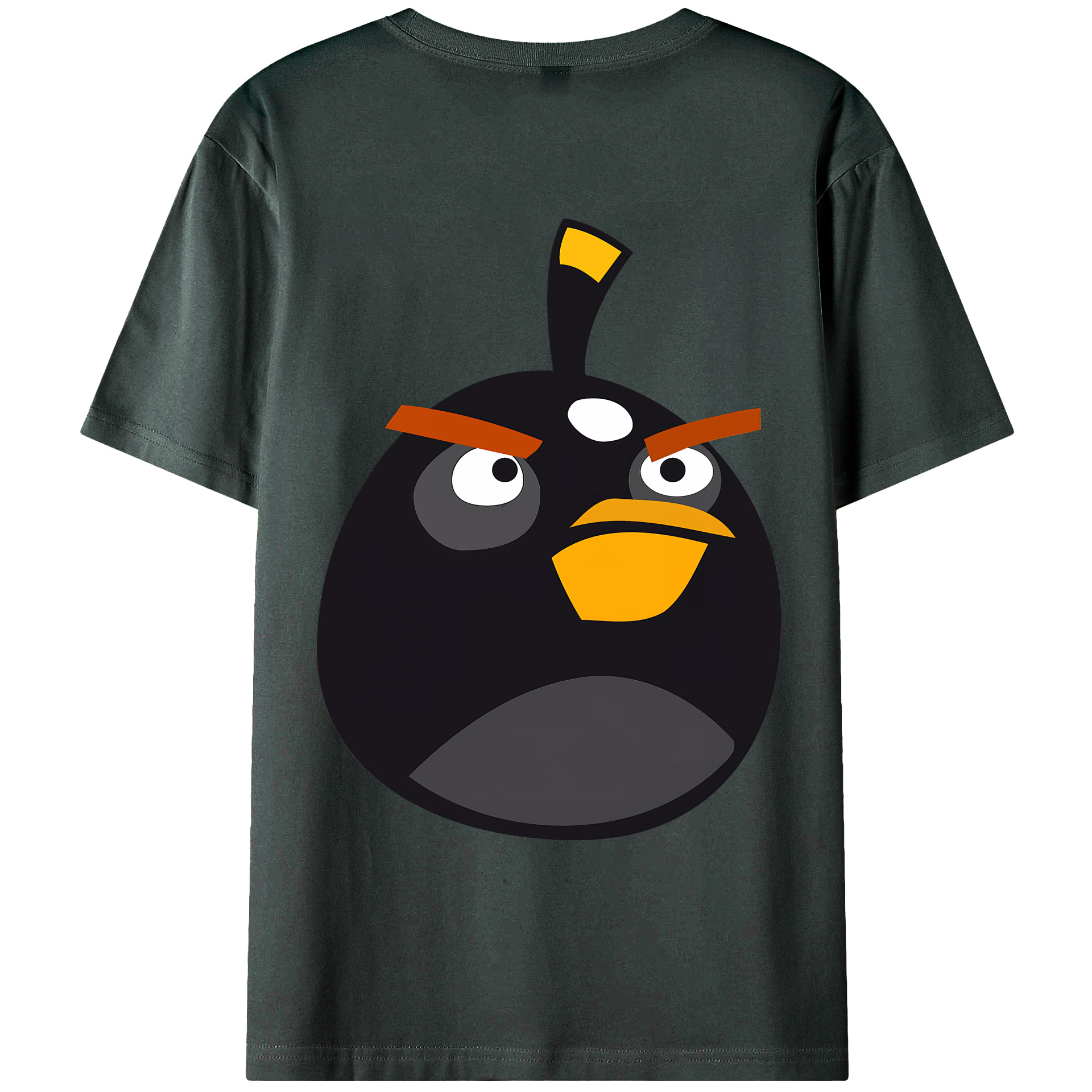（画像用） Angry Birds アングリーバード 綿100％ メンズ半袖Tシャツ（バックプリント） 通気性